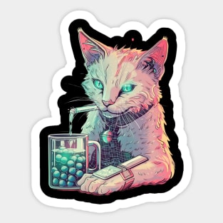 Cat's Boba Journey Sticker